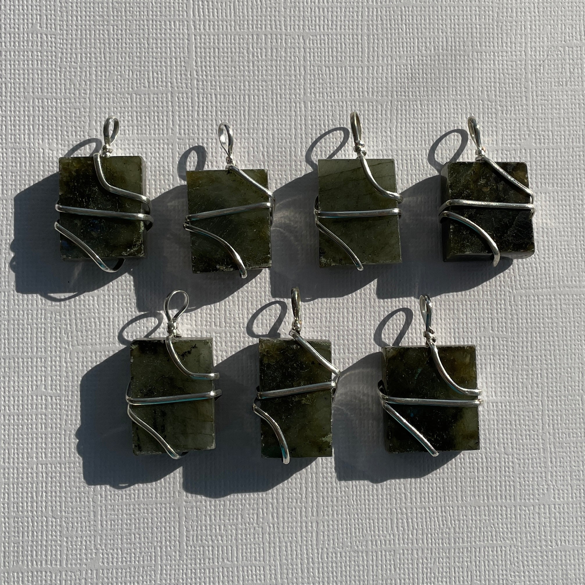 Labradorite Wire Wrapped Square Pendant Labradorite Wire Wrapped Square Pendant